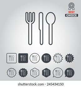 Set of simple icons for bar, cafe and restaurant