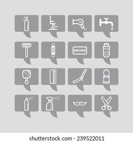 Set of simple icons for barbershop