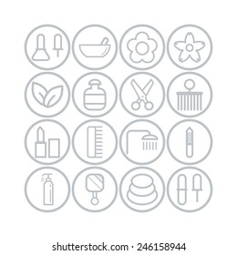 Set of simple icons for beauty, spa, salons, web sites, applications and games