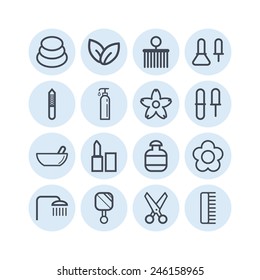 Set of simple icons for beauty, spa, salons, web sites, applications and games