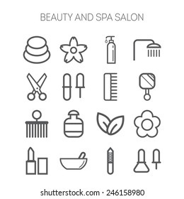 Set of simple icons for beauty, spa, salons, web sites, applications and games