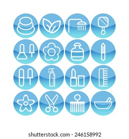 Set of simple icons for beauty, spa, salons, web sites, applications and games
