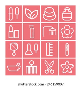 Set of simple icons for beauty, spa, salons, web sites, applications and games