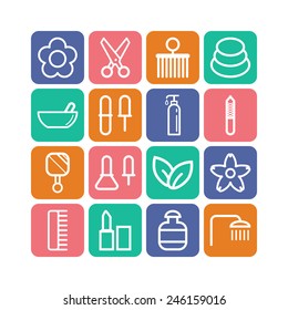 Set of simple icons for beauty, spa, salons, web sites, applications and games