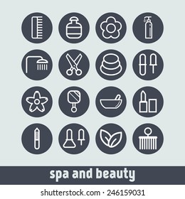Set of simple icons for beauty, spa, salons, web sites, applications and games