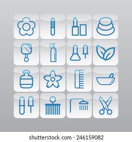 Set of simple icons for beauty, spa, salons, web sites, applications and games