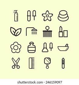 Set of simple icons for beauty, spa, salons, web sites, applications and games
