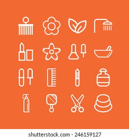 Set of simple icons for beauty, spa, salons, web sites, applications and games
