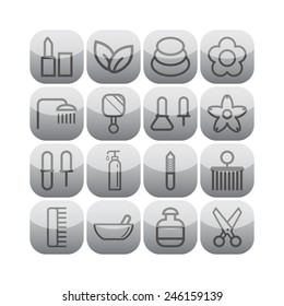 Set of simple icons for beauty, spa, salons, web sites, applications and games