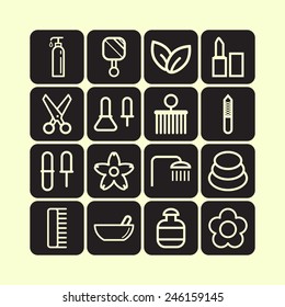 Set of simple icons for beauty, spa, salons, web sites, applications and games
