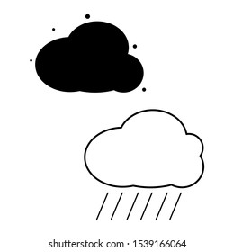 Set of simple icons with black and white cloud