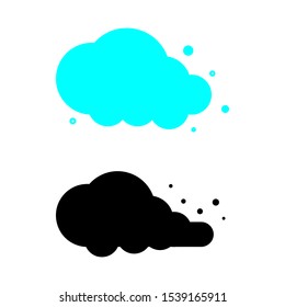 Set of simple icons with blue and black cloud