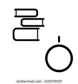 Set of simple icons with book and power button