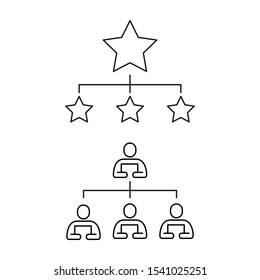 Set of simple icons with business structure