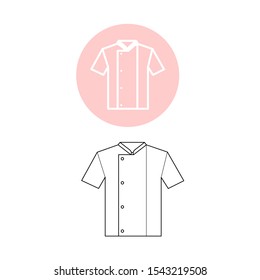 Set of simple icons with set of icons with chef shirt. Cook clothes