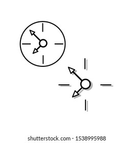 Set of simple icons with clock and dial