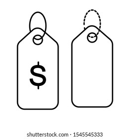 Set of simple icons with clothes tag and price tag