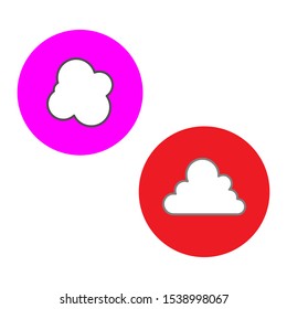 Set of simple icons with cloud in a round frame