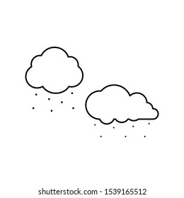 Set of simple icons with clouds with snow