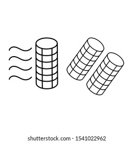 Set of simple icons with curlers