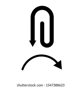 Set of simple icons with curved arrows