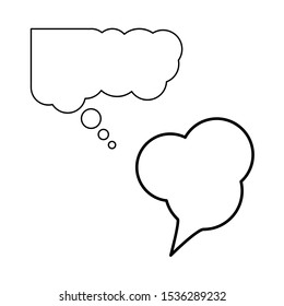 Set of simple icons with dialog box, dialog bubble 