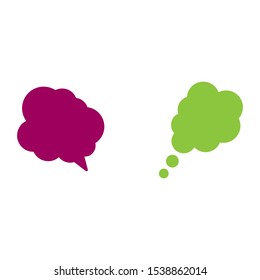 Set of simple icons with dialog box