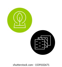 Set of simple icons with ecology, green leaf and Insulation layers
