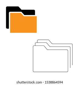 Set of simple icons with folders