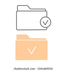 Set of simple icons with folders