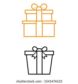 Set of simple icons with gift boxes
