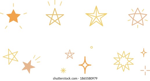 A set of simple icons of glitter, light and stars