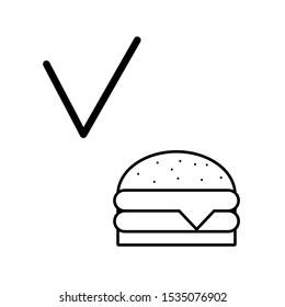 A set of simple icons with a hamburger and checked