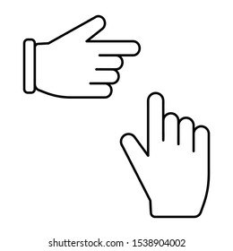 Set of simple icons with hand mouse pointer