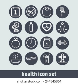 Set of simple icons for health and sport