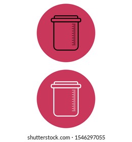 Set of simple icons with jar for analysis, round frame