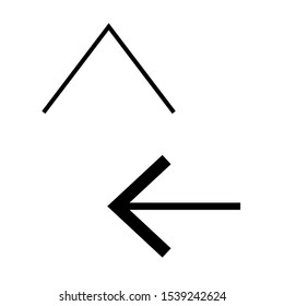 Set of simple icons with left arrow and up arrow