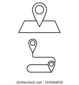 A set of simple icons with the locations on the maps