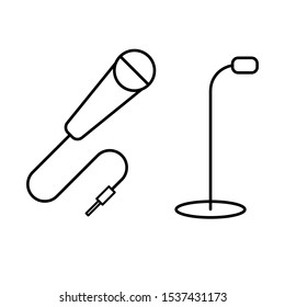 Set of simple icons with microphones