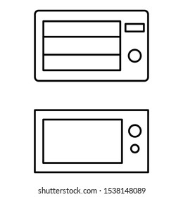 Set of simple icons with microwaves