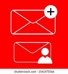 Set of simple icons with new message