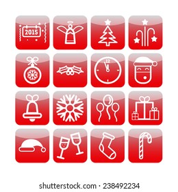 Set of simple icons for New Year and Christmas