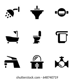 Set of simple icons on a theme Plumbing, shower, bathroom, coziness, bathroom, vector, set. White background