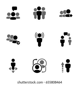 Set of simple icons on a theme Person, social, communication, communication, interaction, vector, set. White background