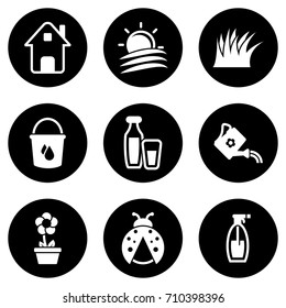 Set of simple icons on a theme House, plot, farming, farming, vector, set. White background
