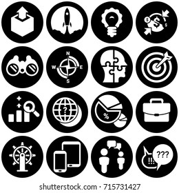Set of simple icons on a theme start up, Project, business, vector, design, flat, sign, symbol, object, illustration. White background. Fill, glyph