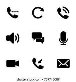 Set of simple icons on a theme phone call, vector, design, collection, flat, sign, symbol,element, object, illustration, isolated. White background