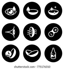 Set of simple icons on a theme Eye Lens, vector, design, collection, flat, sign, symbol,element, object, illustration, isolated. White background