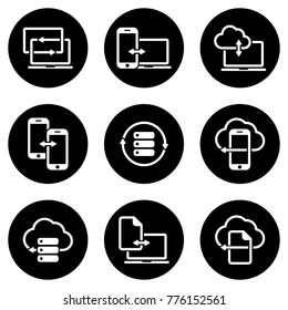 Set of simple icons on a theme Data exchange, vector, design, collection, flat, sign, symbol,element, object, illustration, isolated. White background