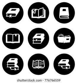 Set of simple icons on a theme Books and reading, vector, design, collection, flat, sign, symbol,element, object, illustration, isolated. White background